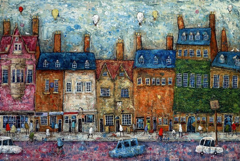 Adrian Sykes 'Balloons Over Woodstock' 46.5x70cm Signed Limited Edition Print of 250