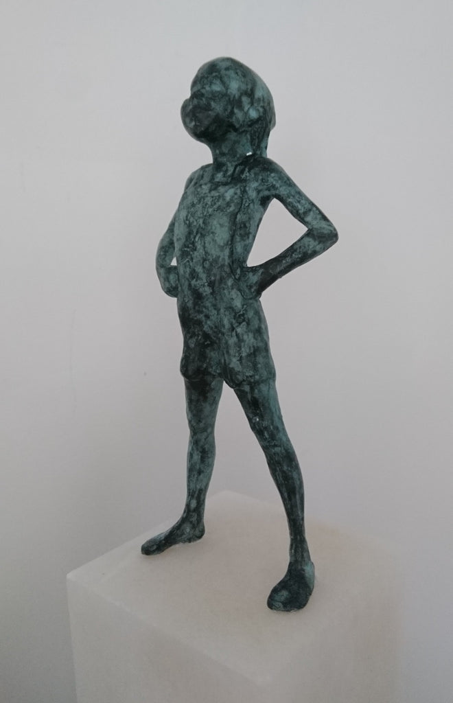 Alison Bell 'On the Warpath' bronze on alabaster H44xW10xD10cms (dimensions include base)