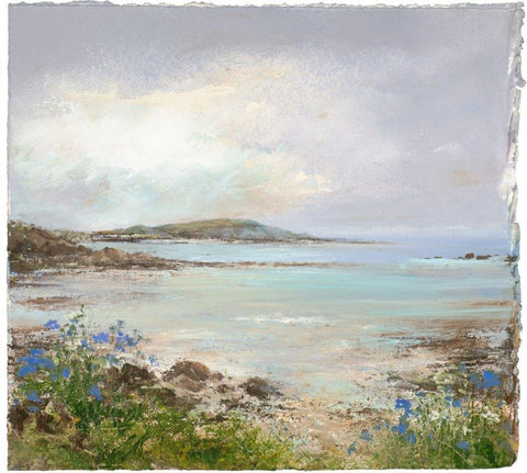 Amanda Hoskin 'Soft colours over the Scillies' mixed media on paper 24x26cm