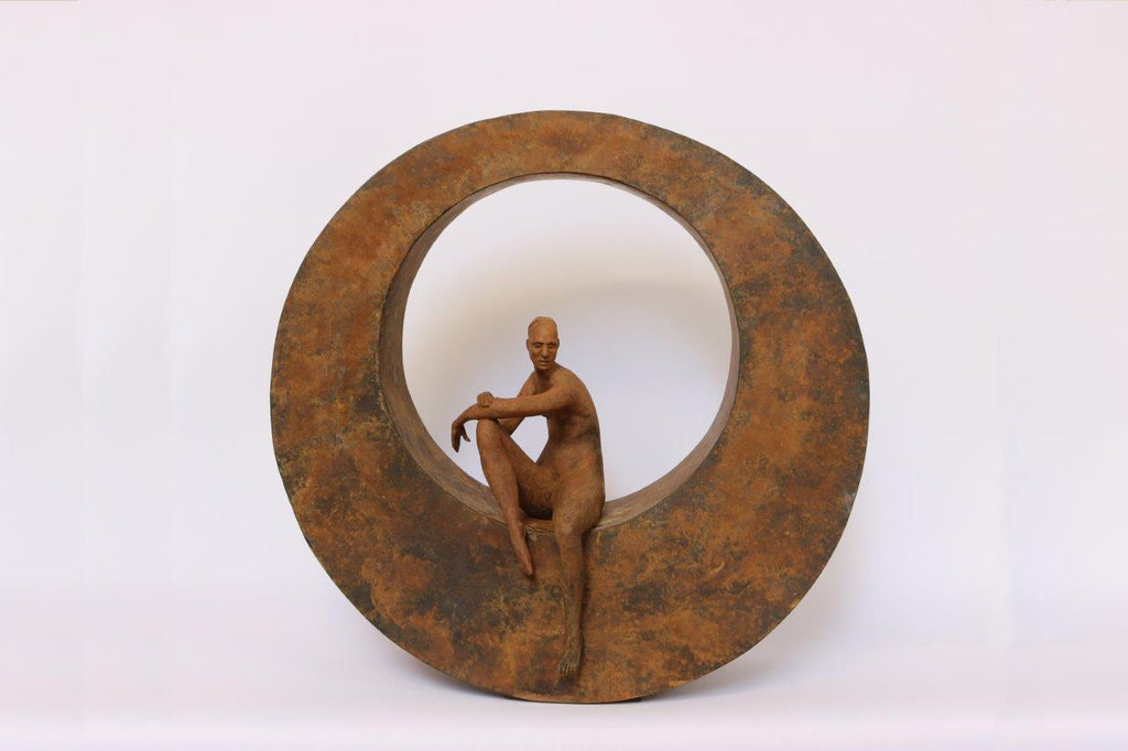 Ana Duncan 'Off Centre' bronze (unique) 46x46x17cm