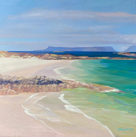 Ann Armstrong 'Arisaig Beach' oil on linen 80x80cm