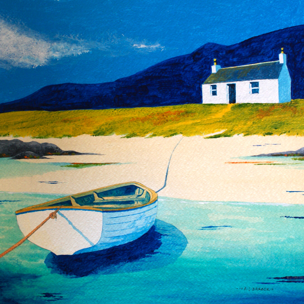 Anthony Barber 'Incoming Tide, Harris' acrylic on watercolour paper 30.5x30.5cm