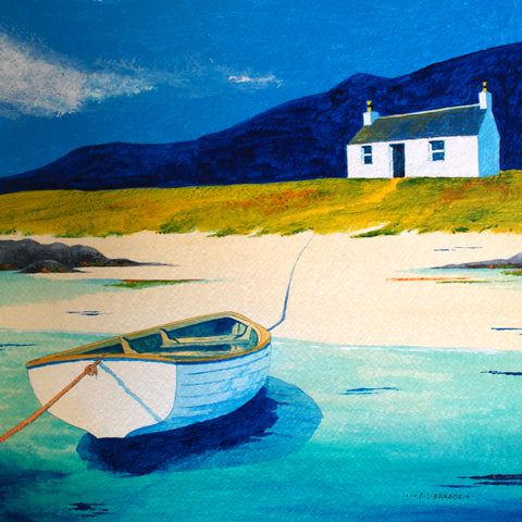Anthony Barber 'Incoming Tide, Harris' acrylic on watercolour paper 30.5x30.5cm