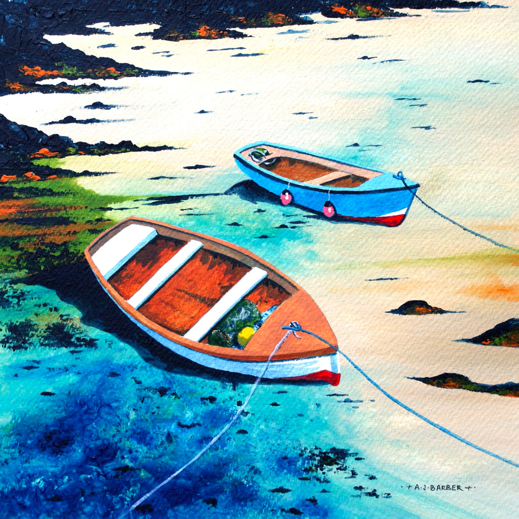 Anthony Barber 'Low Tide, Isle of Lewis' acrylic on watercolour paper 30.5x30.5cm