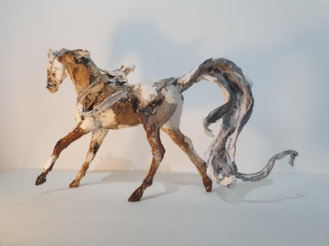 April Young 'From Among the Ashes' paper clay and wire 28x44cm