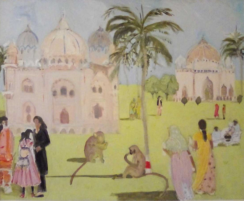 Indian life scene by Belynda Sharples at Iona House Gallery