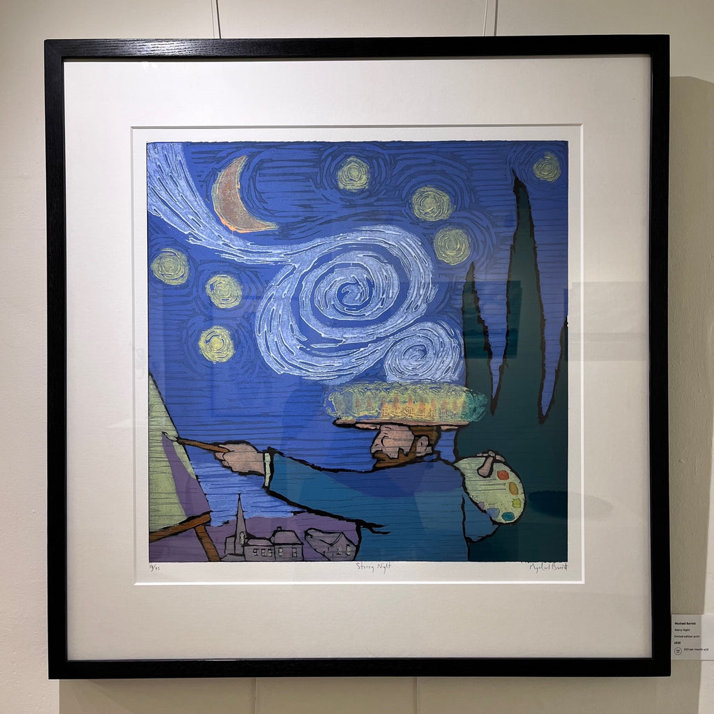 Mychael Barratt 'Starry Night' limited edition print 50x50cm