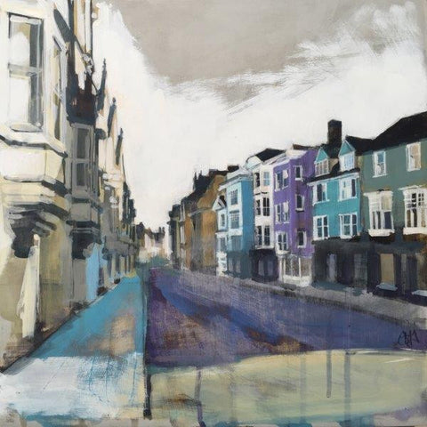 Camilla Dowse 'High Street Low Sun II (Oxford High Street)' acrylic on gesso 30x30cm
