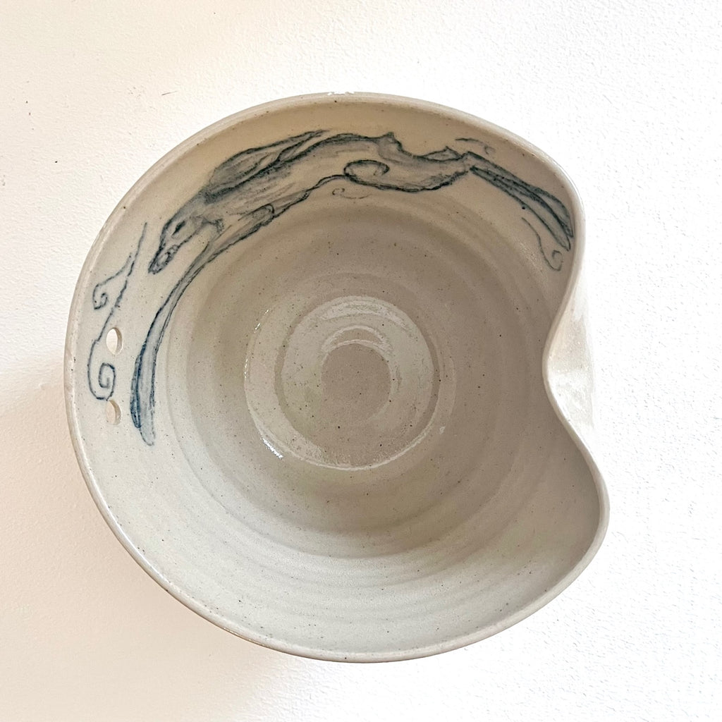 Charlie Clarke 'Noodle Bowl - Hare Design' ceramic 9x17cm