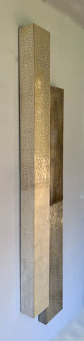 Claire Burke 'Diptych' 150x12, 120x20 silver leaf and mixed media on bespoke panels