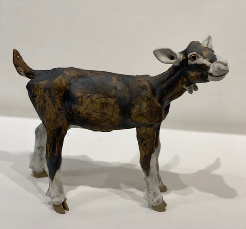 Elaine Peto 'Small Toggenburgh Goat' ceramic 24x21cm