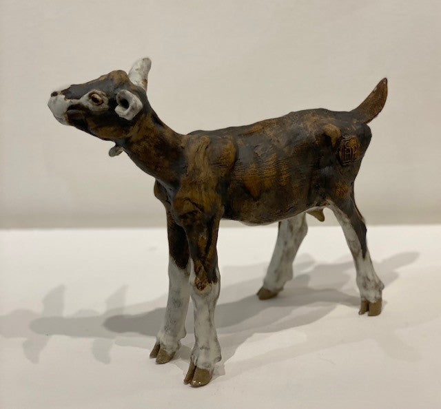 Elaine Peto 'Small Toggenburgh Goat' ceramic 24x21cm