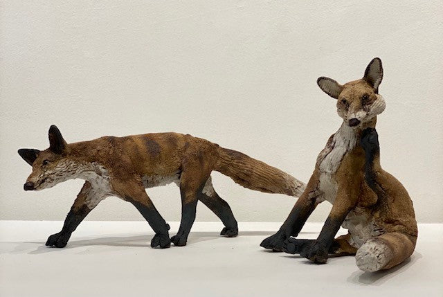 Elaine Peto 'Small Running Fox' ceramic 12x32cm