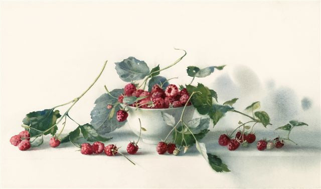 Elena Bazanova 'Raspberries' Ltd Edition Giclée Print 31x55cm