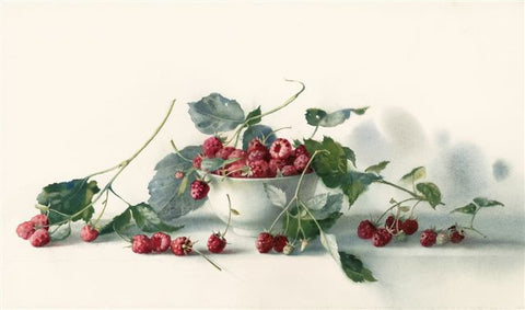 Elena Bazanova 'Raspberries' Ltd Edition Giclée Print 31x55cm
