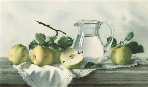 Elena Bazanova 'Still Life with Apples' Ltd Edition Giclée Print 32x55cm