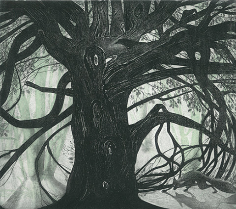 Flora McLachlan 'Under the Yew Tree' limited edition etching 25x27cm (unframed, mounted)