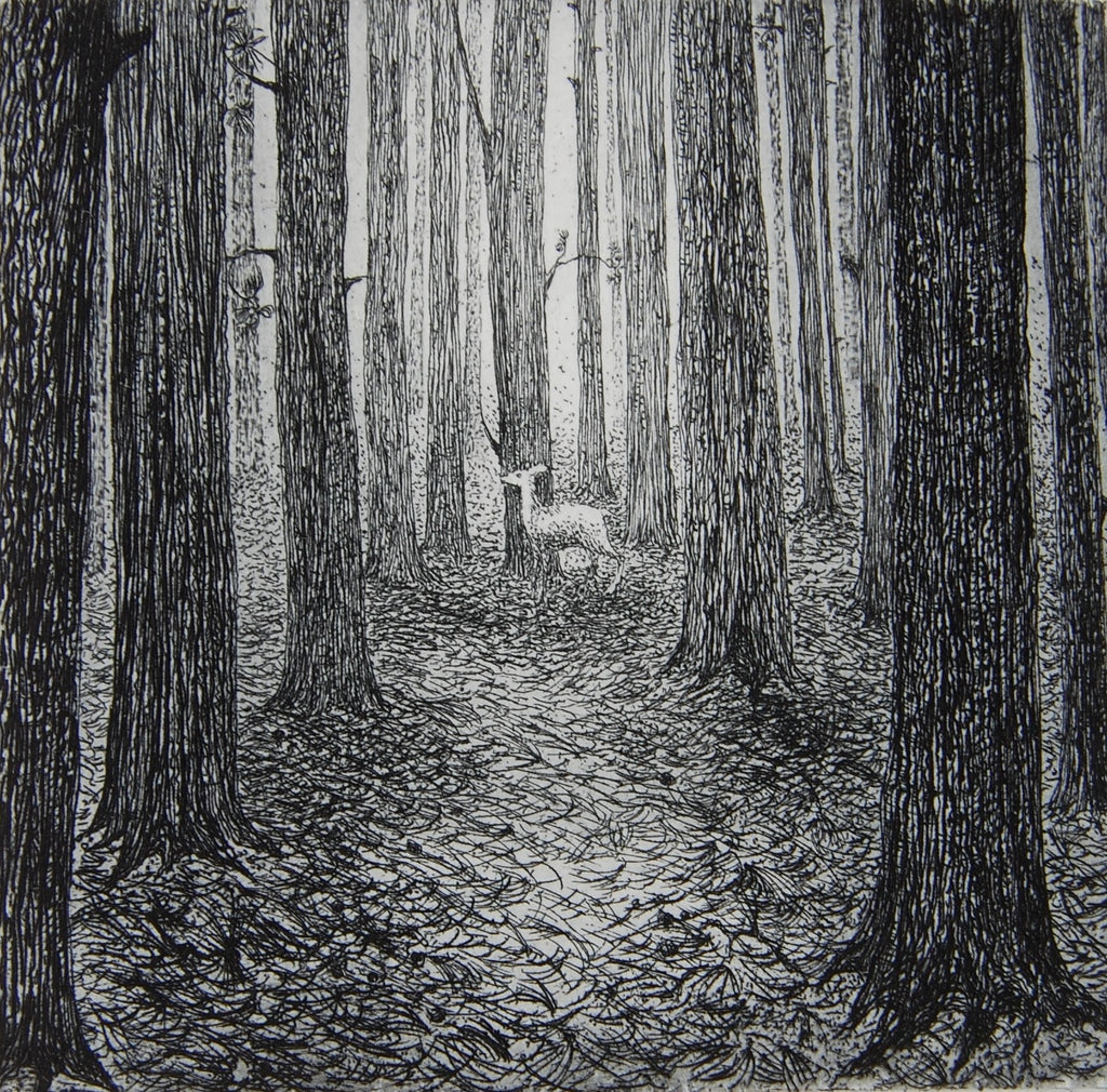 Flora McLachlan 'A Forest' limited edition etching 10x9cm