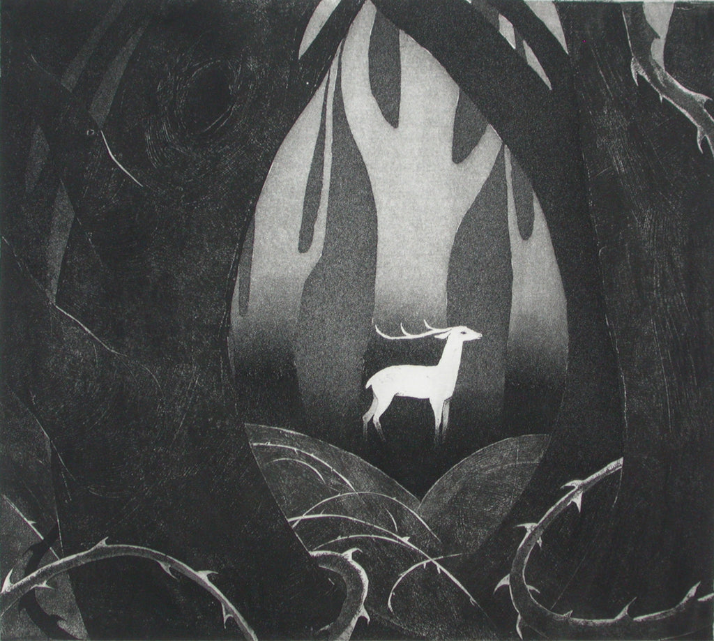 Flora McLachlan 'Forest Deep' limited edition etching 24x27cm
