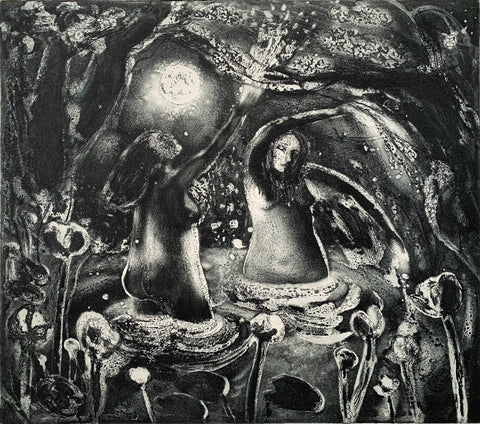 Flora McLachlan 'Splashing (It Is the Maidens Who Sip the Water)' limited edition etching 24x27cm