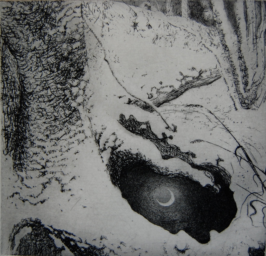 Flora McLachlan 'Winter Moon' limited edition etching 9x10cm