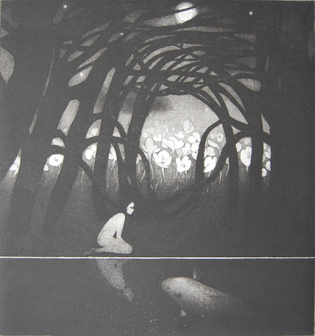 Flora McLachlan 'Full Moon', limited edition etching 27x29cm unframed and unmounted