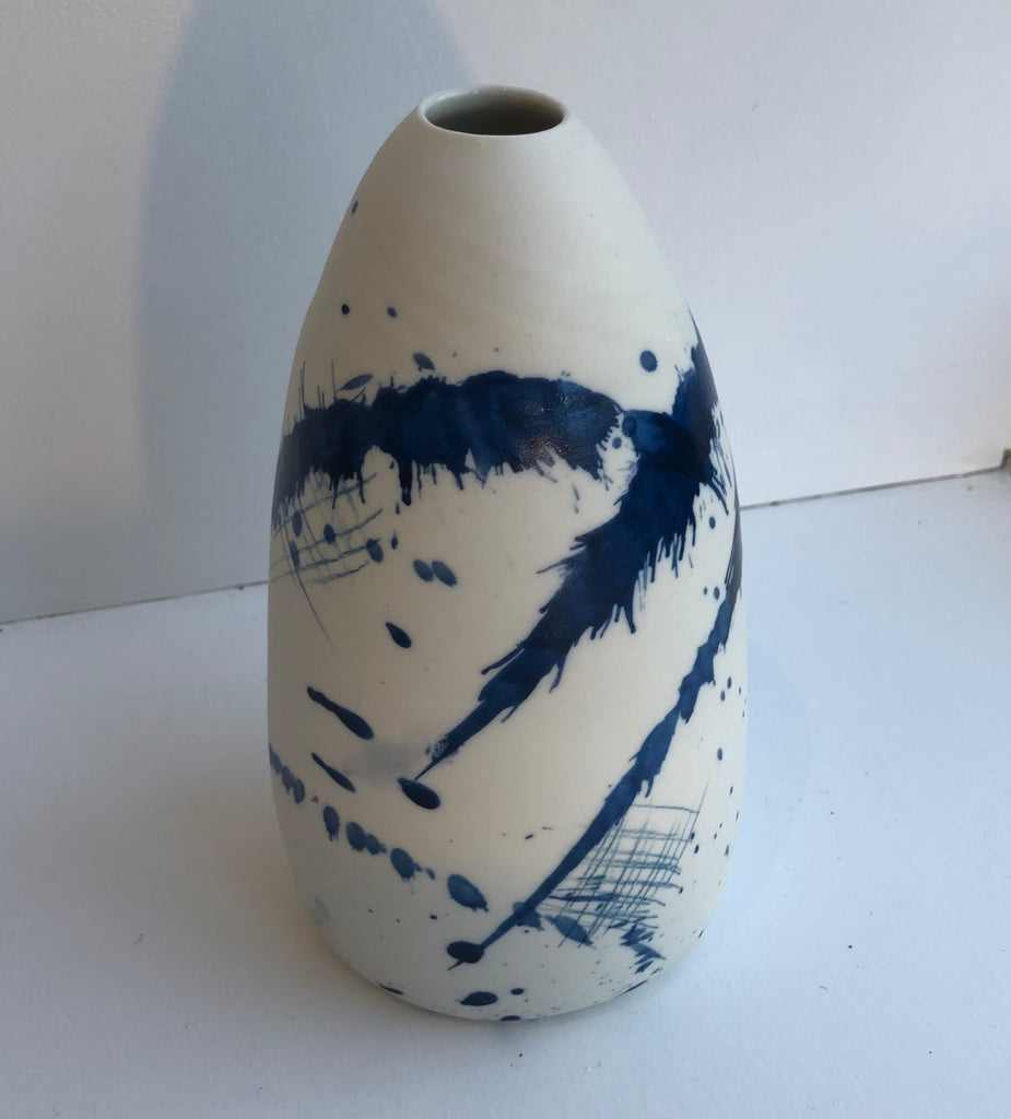 Helen Long 'Calligraphy Vase Medium' H19cm porcelain