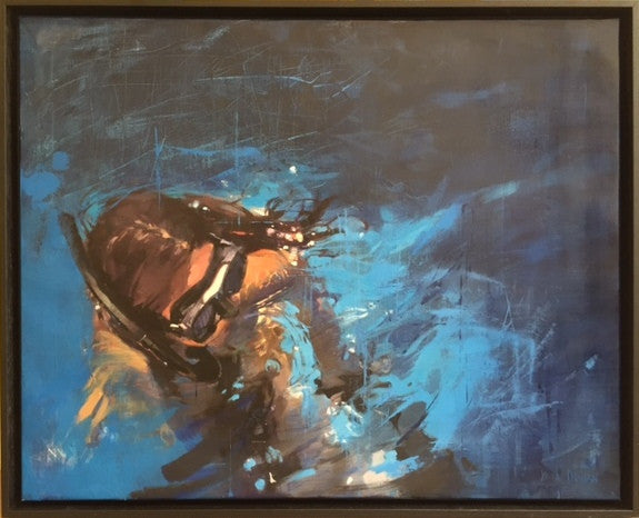 Yara Damian 'Diving' oil on linen 65x81cm