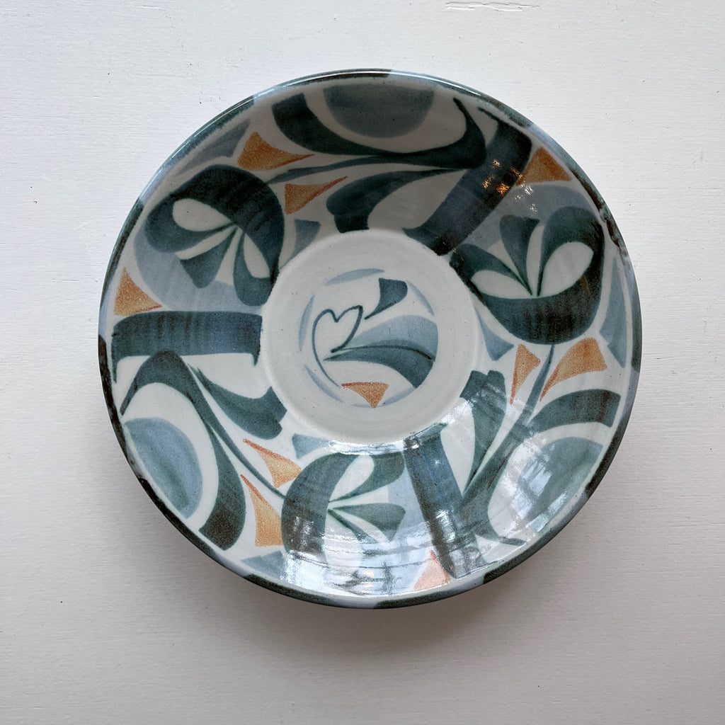 Ursula Waechter ‘Floral Brushwork Bowl’ ceramic H5cm Diameter 20cm