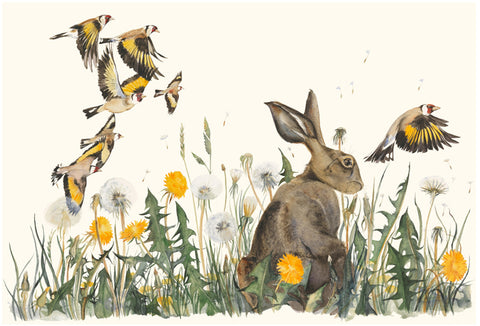 Jackie Morris 'Dandelion' Limited edition print illustration 53Wx36Hcms