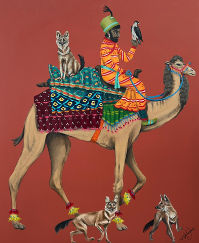 Jazzy Westinghouse 'Journey to Jaisalmer' oil on cradled panel 60x50cm