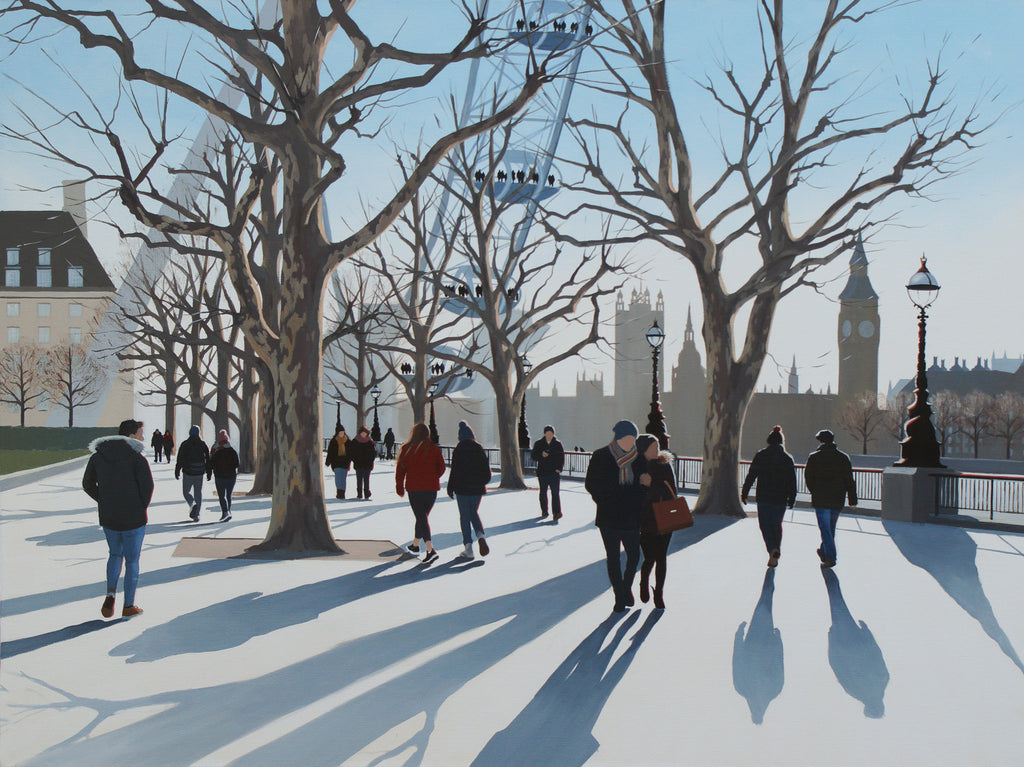 Jo Quigley ‘Winter Evening Shadows’ 76x101cm acrylic on canvas