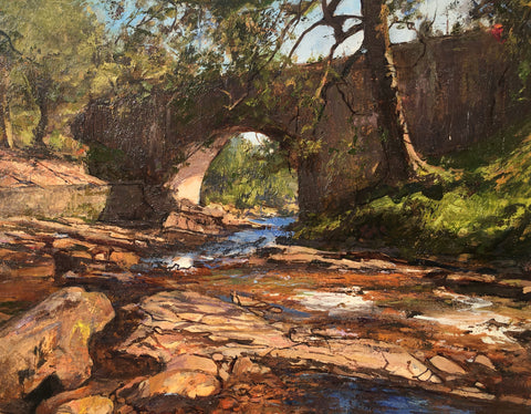 Jonathan Mitchell 'Lui Water, Royal Deeside' oil on board 36x45cm (framed 56x65cm)