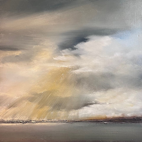 Julie Ellis ‘Beach Walk’ oil on canvas 50x50cm
