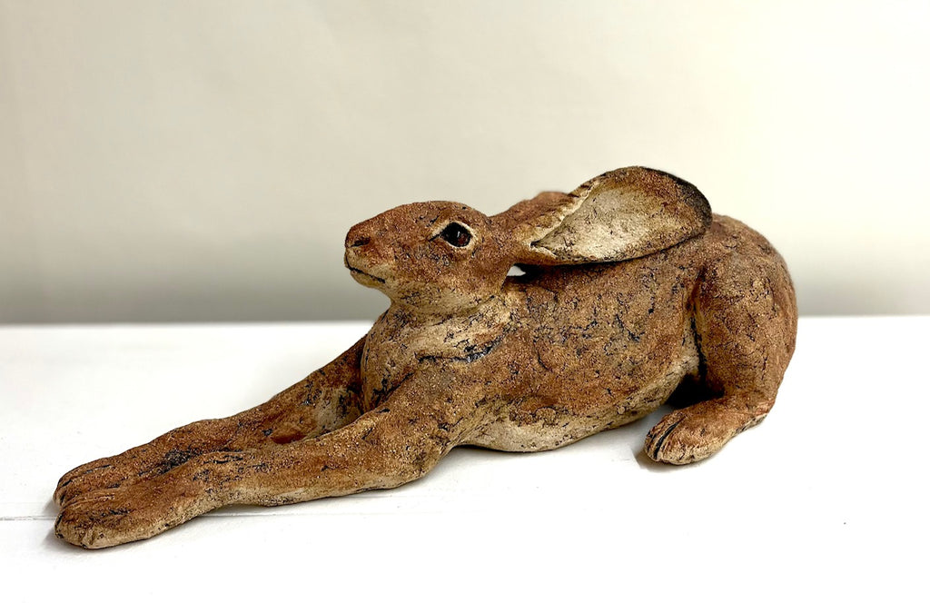 Julie Wilson 'Lying Hare' ceramic 13x41x18cm