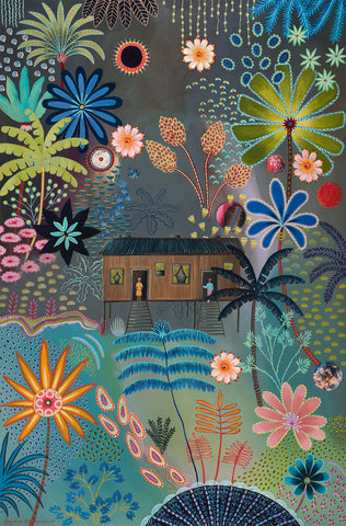 Daphne Stephenson 'Jungle Flowers' unframed limited edition print 120x90cms