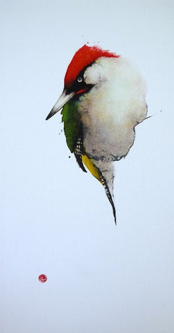 Karl Martens 'Green Woodpecker' Lithograph Unframed
