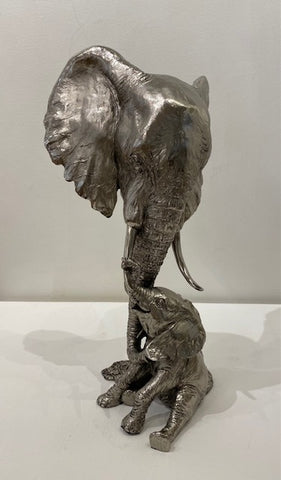 Keith Sherwin 'Elephant and Calf' H38cm D19cm W23cm nickel resin £235