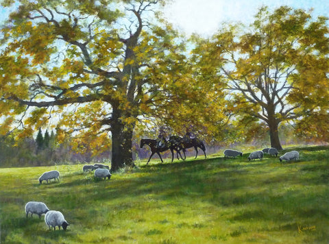 Kristine Nason 'Towards Windsor' Acrylic on Board 45x60cm