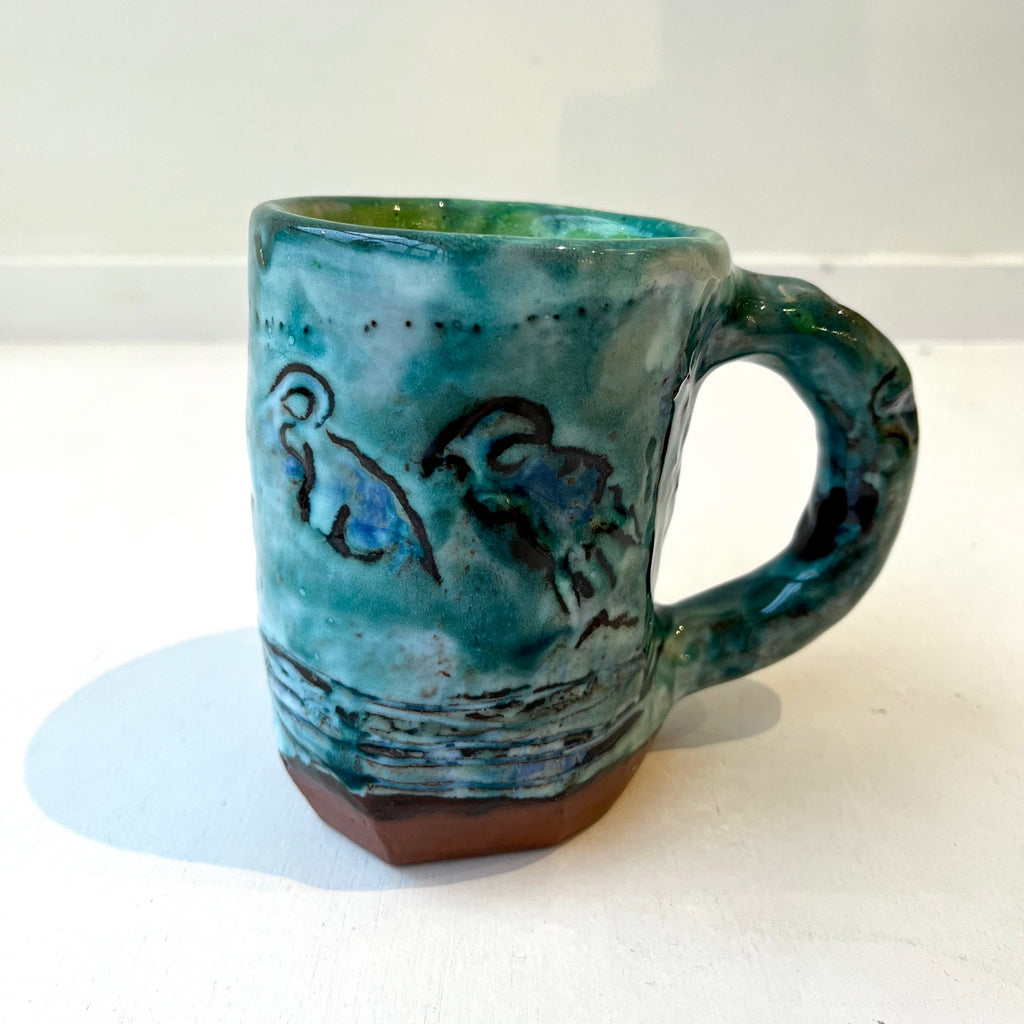 Original ceramic mug by artist Landa Zajicek.