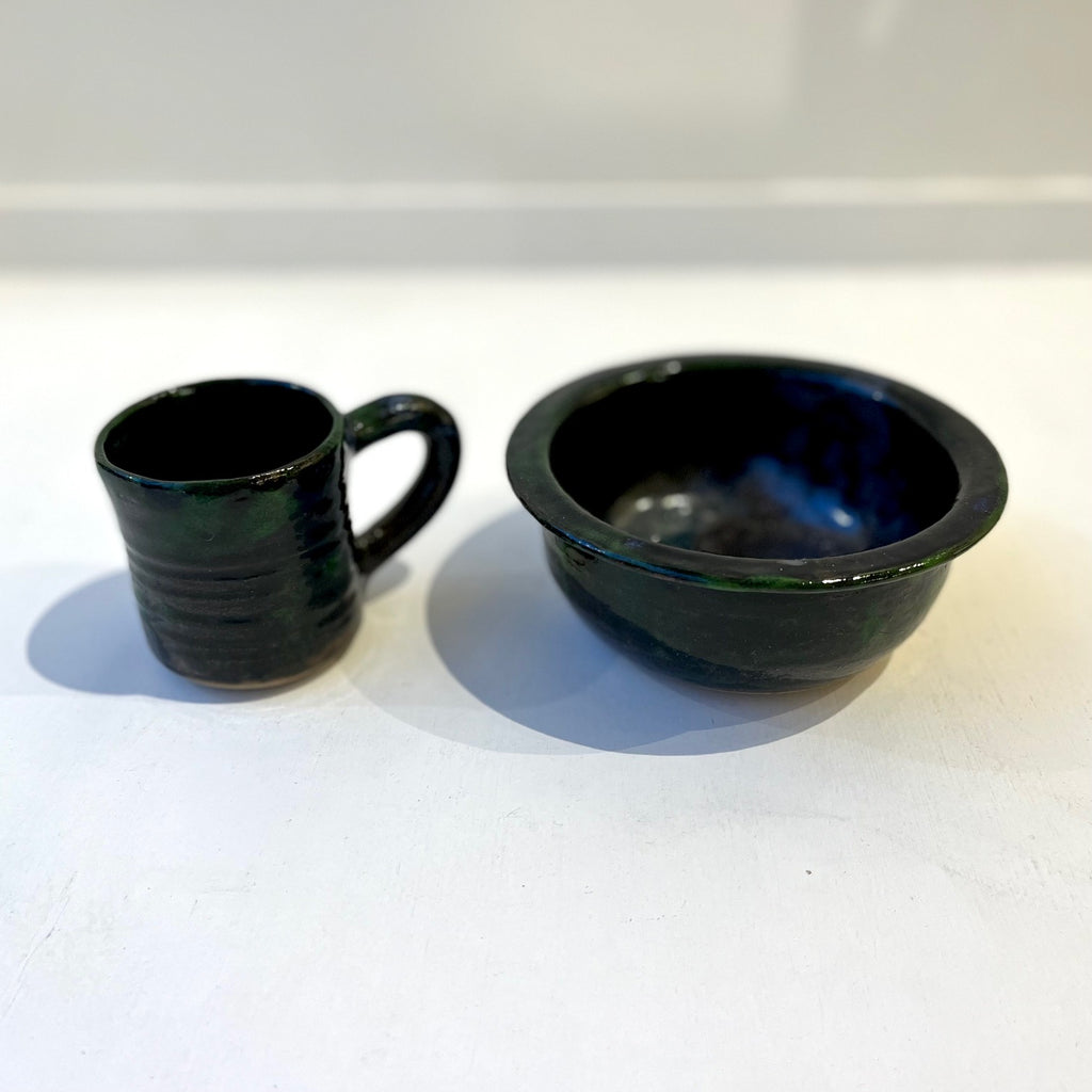 Landa Zajicek ‘Teal Bowl & Mug’ stoneware H7cm