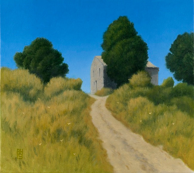 Landscape in sunlight by Michael Bennallack Hart at Iona House Gallery