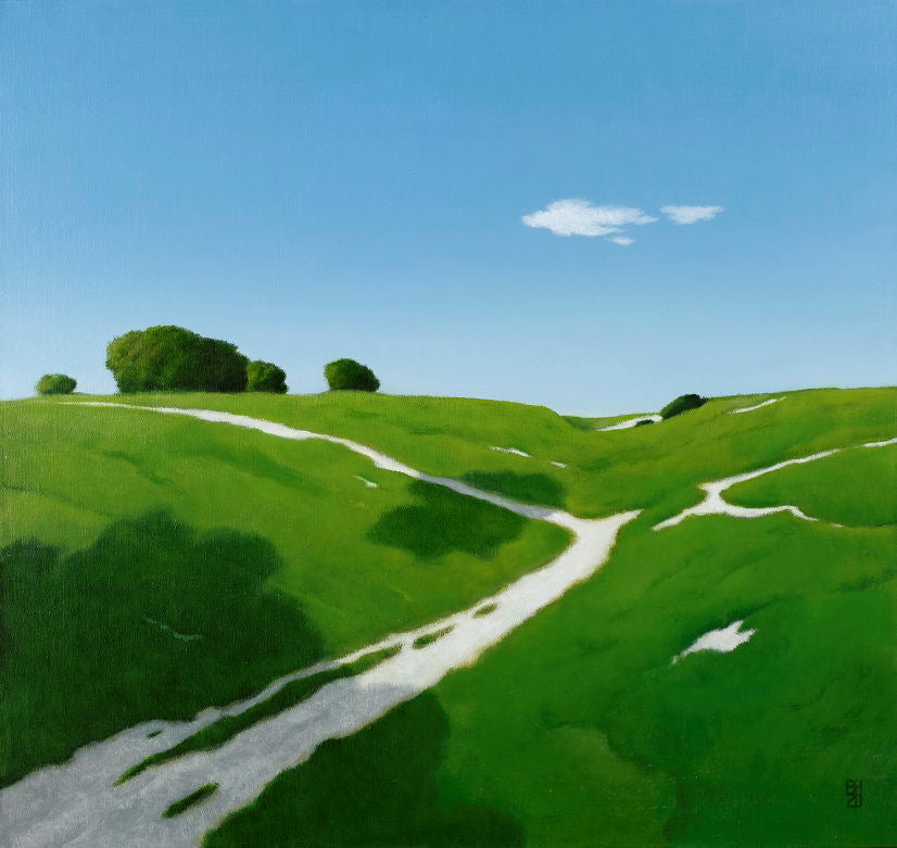 Landscape of the Downs by Michael Bennallack Hart at Iona House Gallery.