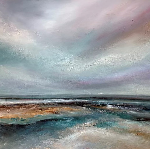Michael Claxton 'Ebb and Flow' 71x71cm acrylic on canvas