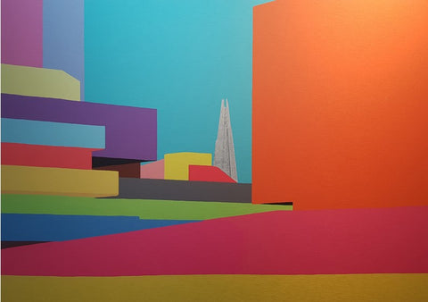 Michael Wallner 'National Theatre (Colours)' limited edition of 25 brushed aluminium print 61x98cm