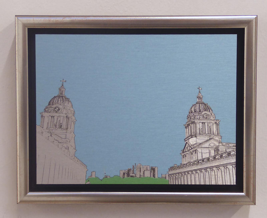 Michael Wallner 'Old Royal Naval College' brushed aluminium print Ltd edition of 30  20x15x5cms