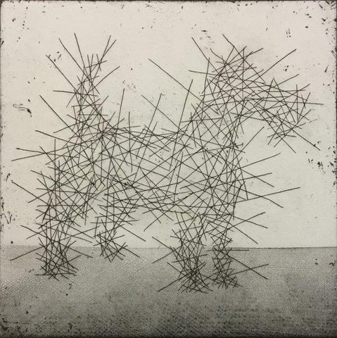 Mychael Barratt 'Gormley's Dog II' limited edition etching 22x22cm (framed)