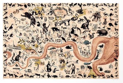 Mychael Barratt 'London Bestiary' silkscreen 76x110cm (unframed)