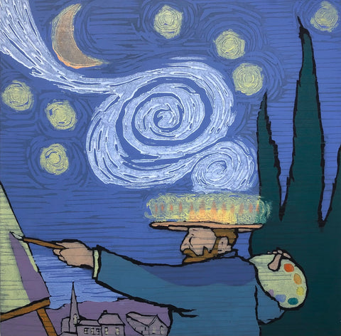 Mychael Barratt 'Starry Night' limited edition print 50x50cm (unframed)
