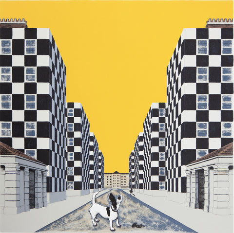 Mychael Barratt 'Wes Anderson's Dog - Page Street' screenprint 50x50cm (unframed)